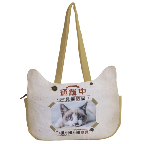 燈芯絨貓咪單肩包